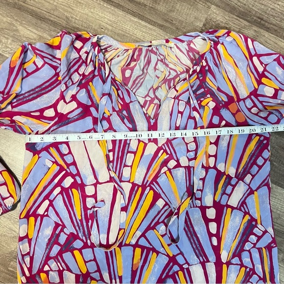 Marieβ Oliver EUC 100% Silk Long Sleeve Blouse Size S - Picture 4 of 8